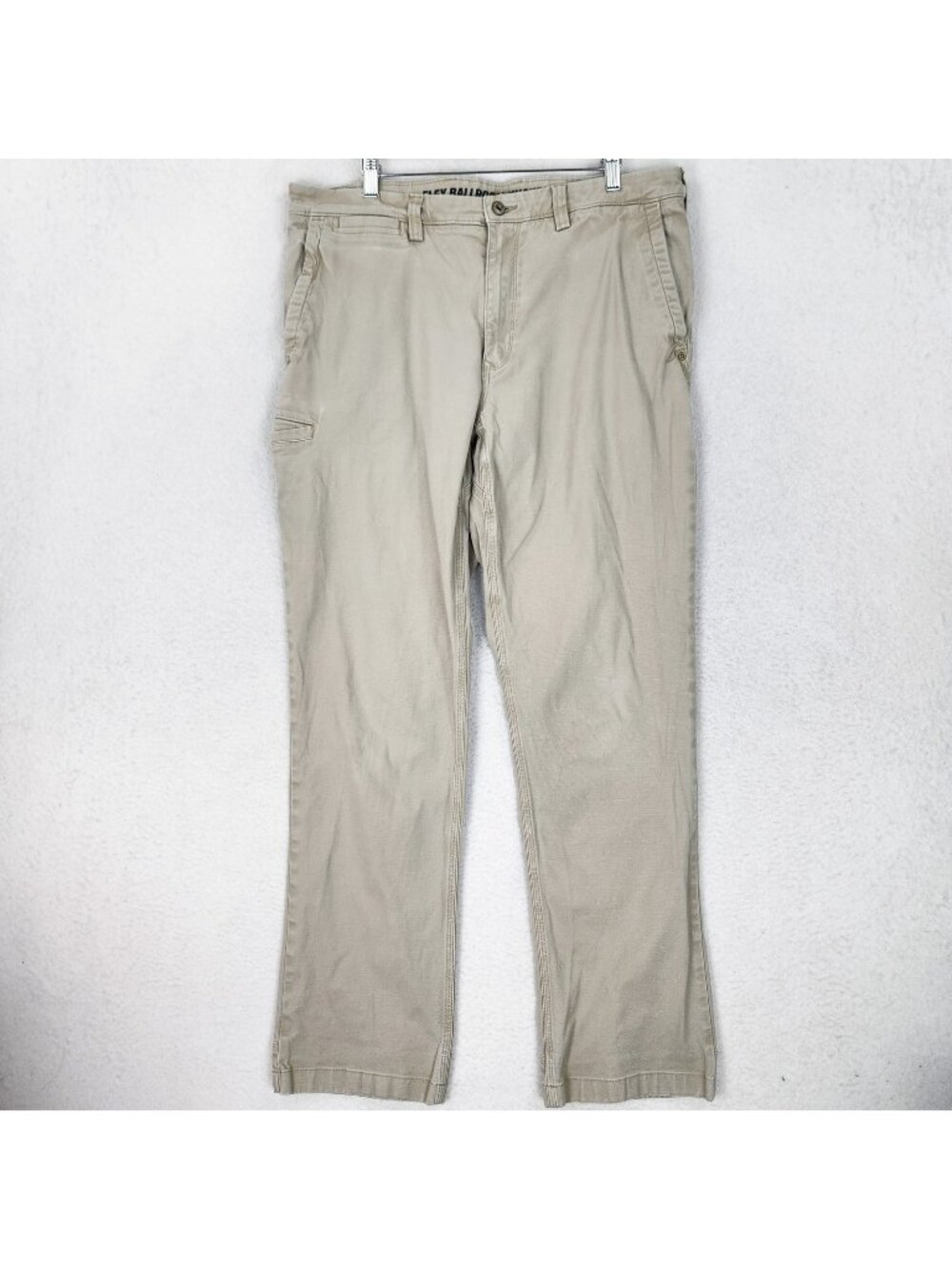 Duluth Trading Pants Mens 36X34 Beige Flex Ballroom Khakis Stretch Canvas